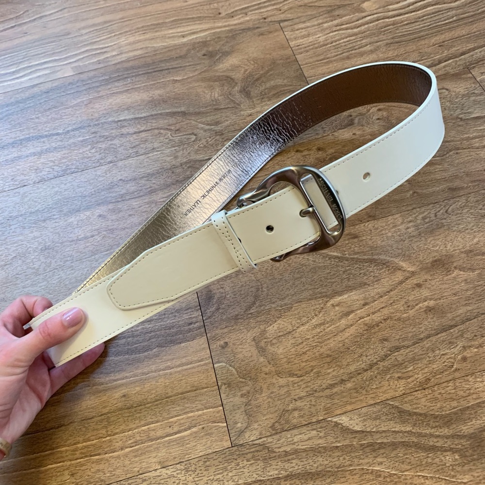 White Michael kors belt